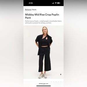 Athleta Midday Mid Rise Crop Poplin Pant